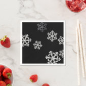 Monochrome Minimalistisch Snowflake Weihnachtsmust Serviette (Beispiel)