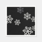 Monochrome Minimalistisch Snowflake Weihnachtsmust Serviette (Vorderseite)