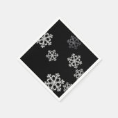 Monochrome Minimalistisch Snowflake Weihnachtsmust Serviette (Ecke)