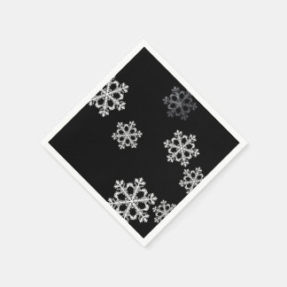 Monochrome Minimalistisch Snowflake Weihnachtsmust Serviette