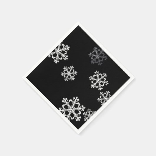 Monochrome Minimalistisch Snowflake Weihnachtsmust Serviette (Ecke)