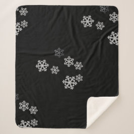 Monochrome Minimalistisch Snowflake Weihnachtsmust Sherpadecke