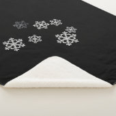 Monochrome Minimalistisch Snowflake Weihnachtsmust Sherpadecke (3/4)
