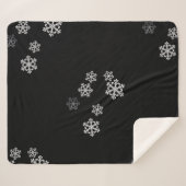 Monochrome Minimalistisch Snowflake Weihnachtsmust Sherpadecke (Vorderseite (Horizontal))