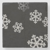 Monochrome Minimalistisch Snowflake Weihnachtsmust Steinuntersetzer (Vorderseite)