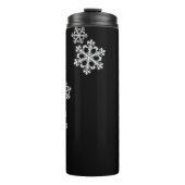 Monochrome Minimalistisch Snowflake Weihnachtsmust Thermosbecher (Vorderseite)