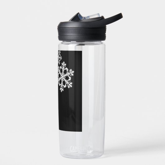 Monochrome Minimalistisch Snowflake Weihnachtsmust Trinkflasche (Links)