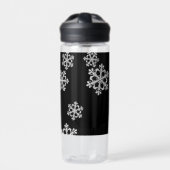 Monochrome Minimalistisch Snowflake Weihnachtsmust Trinkflasche (Vorderseite)