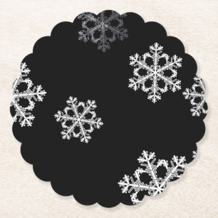 Monochrome Minimalistisch Snowflake Weihnachtsmust Untersetzer