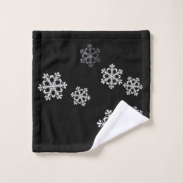 Monochrome Minimalistisch Snowflake Weihnachtsmust Waschlappen