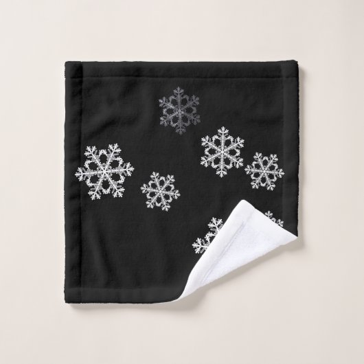 Monochrome Minimalistisch Snowflake Weihnachtsmust Waschlappen (Waschlappen)