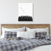 Monochrome Minimalistische Fliegengänse und Kiefer Leinwanddruck (Insitu (Schlafzimmer))