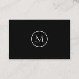 Monochrome Minimalistische Mit Monogramm EleganBla Visitenkarte