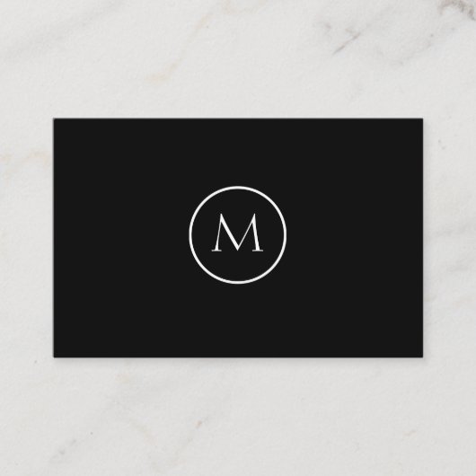 Monochrome Minimalistische Mit Monogramm EleganBla Visitenkarte (Vorderseite)