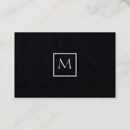Monochrome Minimalistische Rectangle Monogramm Visitenkarte