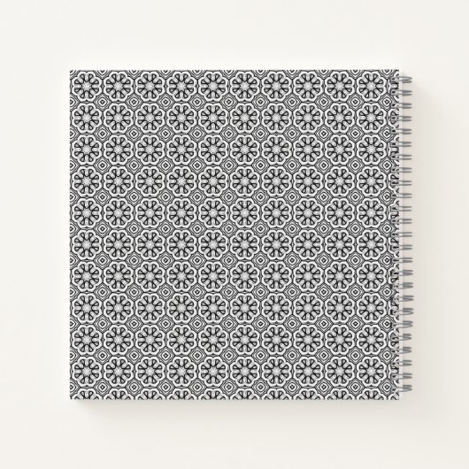 Monochrome Minimalistisches Quadrat-Notebook Notizblock (Rückseite)