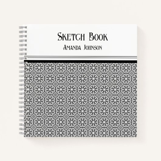 Monochrome Minimalistisches Quadrat-Notebook Notizblock (Vorderseite)