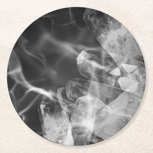 Monochrome modern coaster runder pappuntersetzer (Vorderseite)