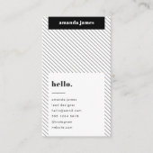 Monochrome Modern Diagonal Stripe Black and White Visitenkarte (Vorderseite)