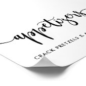 Monochrome Modern Typografy Appetizers Food Sign Poster (Ecke)