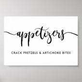 Monochrome Modern Typografy Appetizers Food Sign Poster (Vorne)