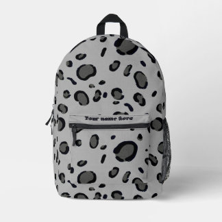 Monochrome moderne benutzerdefinierte Name Leopard Bedruckter Rucksack