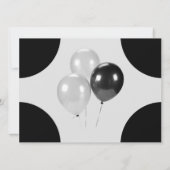 Monochrome Moderne Bollons zum Geburtstag Einladung (Rückseite)