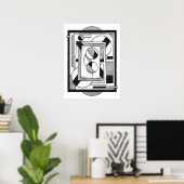 Monochrome moderne geometrische Abstraktion Poster (Heimbüro)
