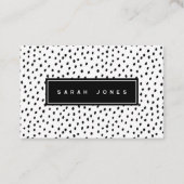Monochrome moderne schwarz-weiße Flecken Visitenkarte (Vorderseite)
