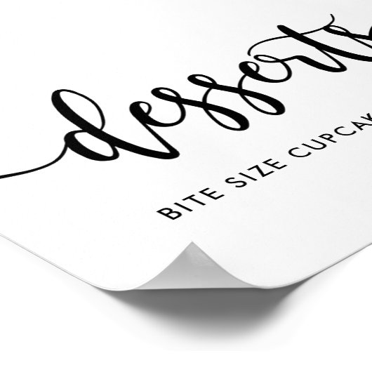 Monochrome moderne Typografie Desserts Lebensmitte Poster (Ecke)