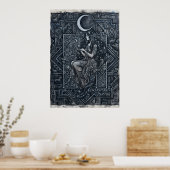 Monochrome-Mond-Frau-Plakat Poster (Küche)