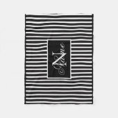 Monochrome Monogramm Fleece-Blanket Fleecedecke (Vorderseite)