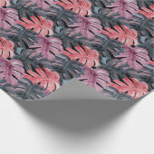 Monochrome Monstera: Watercolor Tropical Pattern. Geschenkpapier (Ecke)