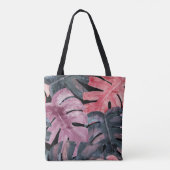 Monochrome Monstera: Watercolor Tropical Pattern. Tasche (Rückseite)