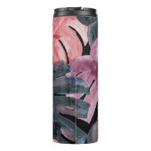 Monochrome Monstera: Watercolor Tropical Pattern. Thermosbecher (Rückseite)
