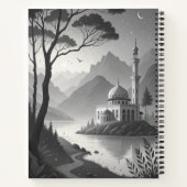 Monochrome Mosque Landscape with Mountain Lake Vie Notizblock (Rückseite)