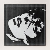 Monochrome Mystery: Abstraktes Portrait Puzzle (Horizontal)