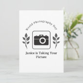 Monochrome Namenskamera Natürliche Blätter Flachka (Stehend Vorderseite)