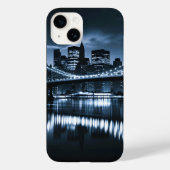 Monochrome New York Skyline Nightscape Case-Mate iPhone Hülle (Rückseite)