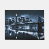 Monochrome New York Skyline Nightscape Fußmatte (Vorderseite)