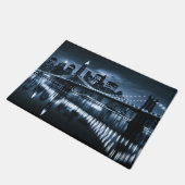Monochrome New York Skyline Nightscape Fußmatte (Schrägansicht)