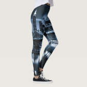 Monochrome New York Skyline Nightscape Leggings (Rechts)