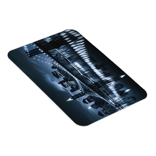 Monochrome New York Skyline Nightscape Magnet (Rechte Seite)