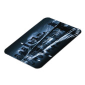 Monochrome New York Skyline Nightscape Magnet (Linke Seite)