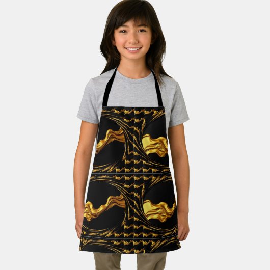 Monochrome Opulent Swirl Designer Kid Cooking Wear Schürze (Insitu)