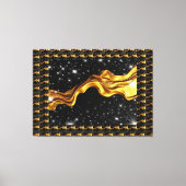 Monochrome Opulent Swirl Liquid Gold Black Achempo Leinwanddruck (Vorderseite)