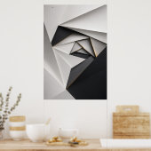 Monochrome Origami-Spiral Poster (Küche)