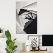 Monochrome Origami-Spiral Poster (Heimbüro)