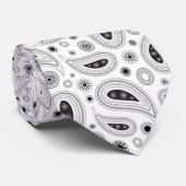 Monochrome Paisley Pattern Traditional Krawatte (Gerollt)