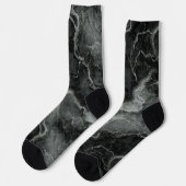 Monochrome Palette Grau-Schwarz-Marmor Socken (Linkes Detail)